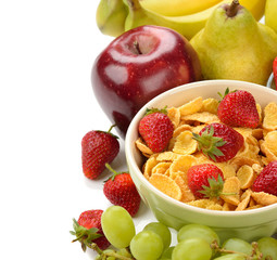 Cornflakes with strawberries