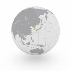 Mappamondo Asia Corea del Sud