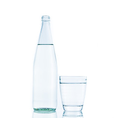 Bottle and Glass water clear isolate