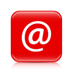 Red email button, icon