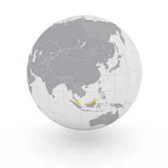 Mappamondo Asia Malesia
