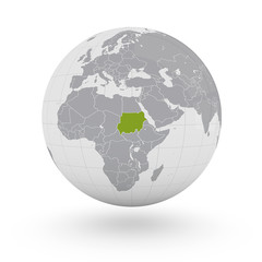 Mappamondo Africa Sudan