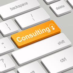 Fototapeta premium consulting concept with computer keyboard