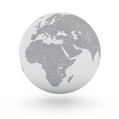 Mappamondo Africa Rwanda