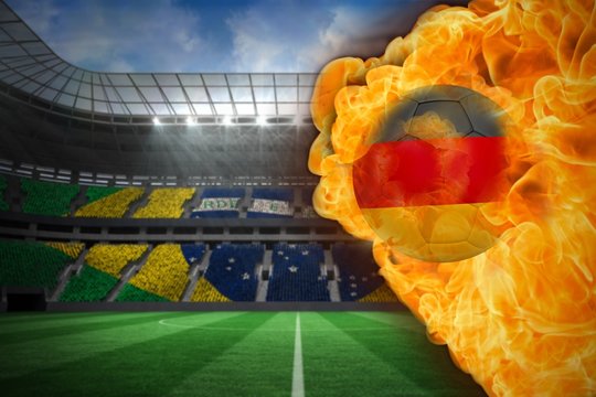 Fire Surrounding Germany Flag Football