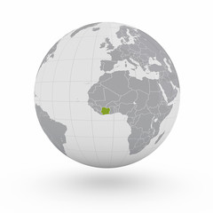 Mappamondo Africa Costa d'Avorio