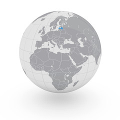 Mappamondo Europa Lettonia