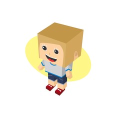 block isometric cartoon character