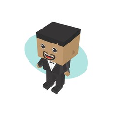 block isometric cartoon character