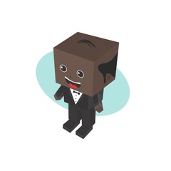 block isometric cartoon character