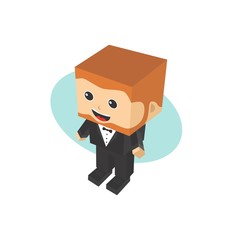 block isometric cartoon character