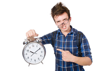 Student missing his studying deadlines on white
