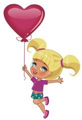 Obraz na płótnie Canvas Девочка с воздушным шаром