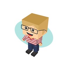 block isometric cartoon character