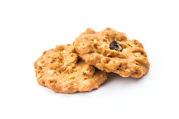 oat cookies on white background