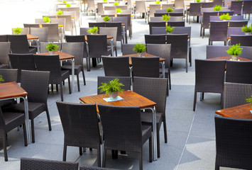  City of London,  restaurant empty in the early morning