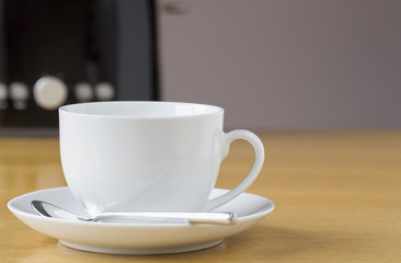 Cup of tea with toaster