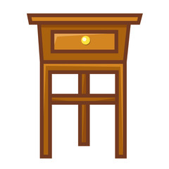 Wooden table isolated illustration