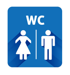 WC sign icon. Toilet symbol. Male and Female toilet.