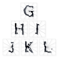 Broken Letters Alphabet Part from G to L