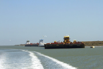 Oil and Gas Barges in Gulf of Mexico