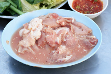 Marinated pork for sukiyaki - asia food