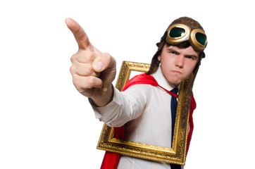Funny hero isolated on the white