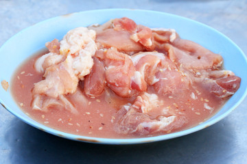 Marinated pork for sukiyaki - asia food