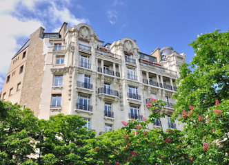 Fototapeta na wymiar prestiżowy budynek w Paryżu (Passy)