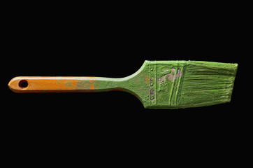 Paintbrush with green paint