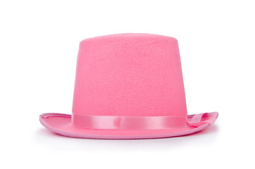 Pink topper hat isolated on the white