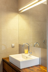 White sink in modern bathroom