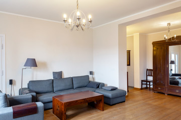 Modern living room with vintage elements