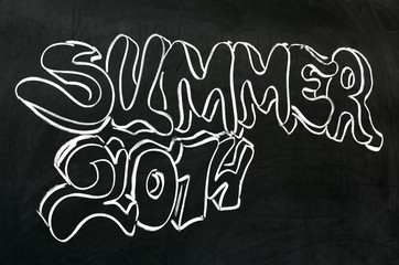Summer 2014 handwritten on blackboard
