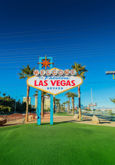 Famous Las Vegas sign on bright sunny day © Elnur
