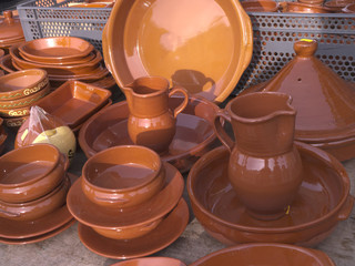 Pottery on Market in Nerja Andalucia Spain