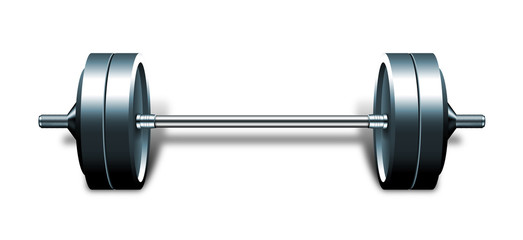 Heavy barbell isolated on white background