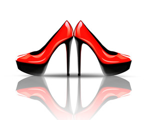 Red high heel shoes