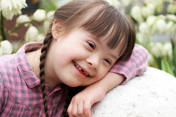 Portrait of beautiful young girl smiling