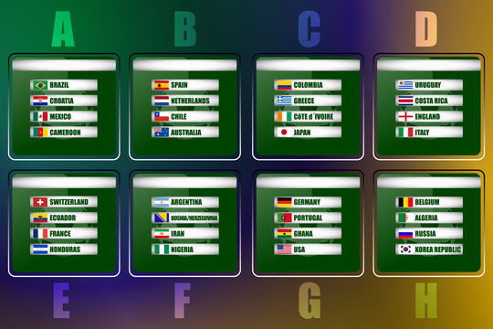 Soccer vector background, Brazil 2014 group stage