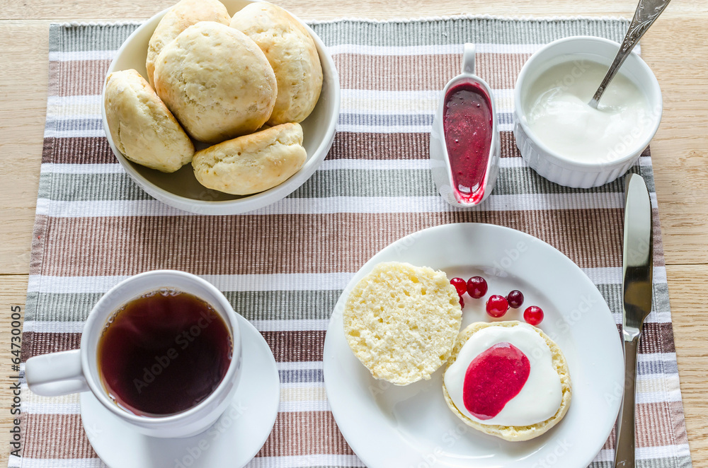 Canvas Prints Scones with lemon curd