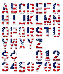 Patriotic Alphabet on White