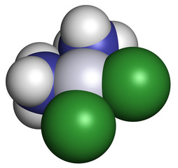 Cisplatin cancer chemotherapy drug, chemical structure.