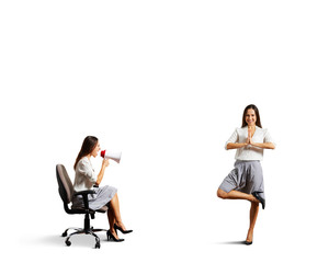 angry woman screaming at calm woman