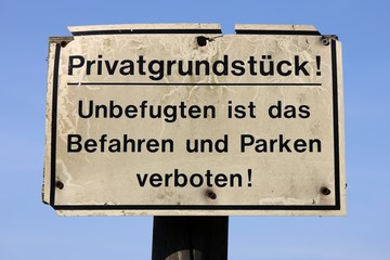 Schild Privatgrundstück