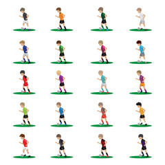 Fototapeta na wymiar Soccer Players Different Colors