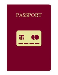 Carte de crédit sur un passeport