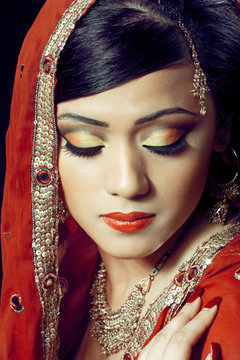 Beautiful Indian Girl With Bridal Makeup