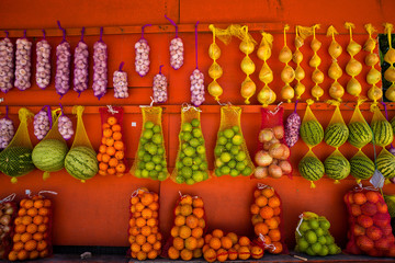 Fresh Fruit at Colorful Fruit Stand