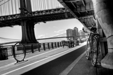 Manhattan Waterfront Bike Path B&W